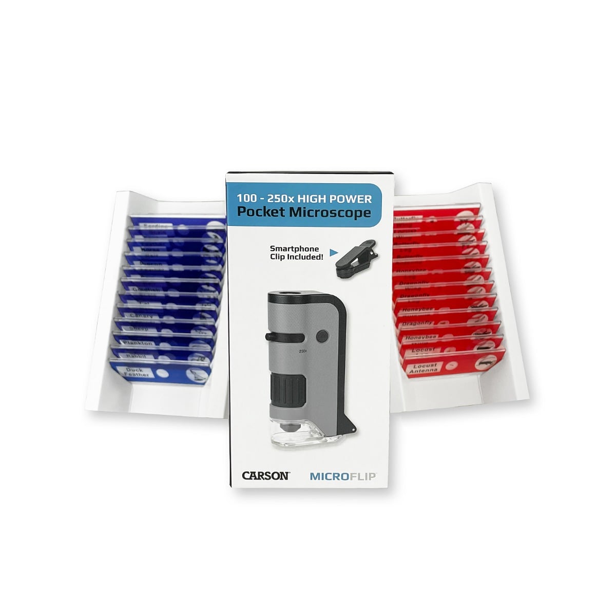 Microscop Carson MicroFlip 100-250x cu Adaptor Smartphone