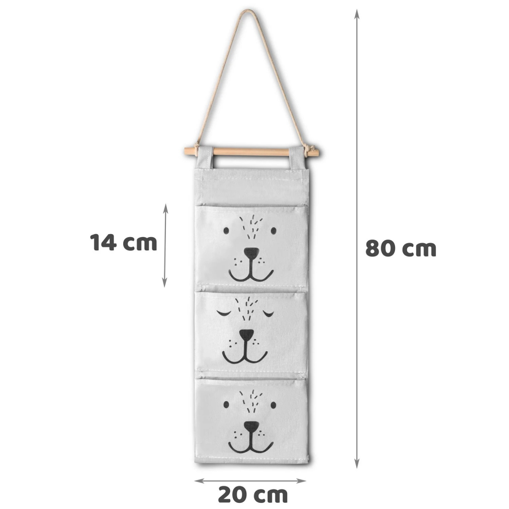 Organizator Textil Nukido Ursulet Gri pentru Jucării - imagine 5