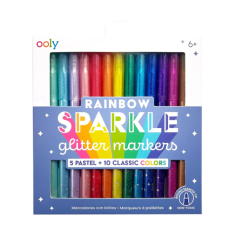 Ooly Rainbow Sparkle 15 Carioci cu Sclipici