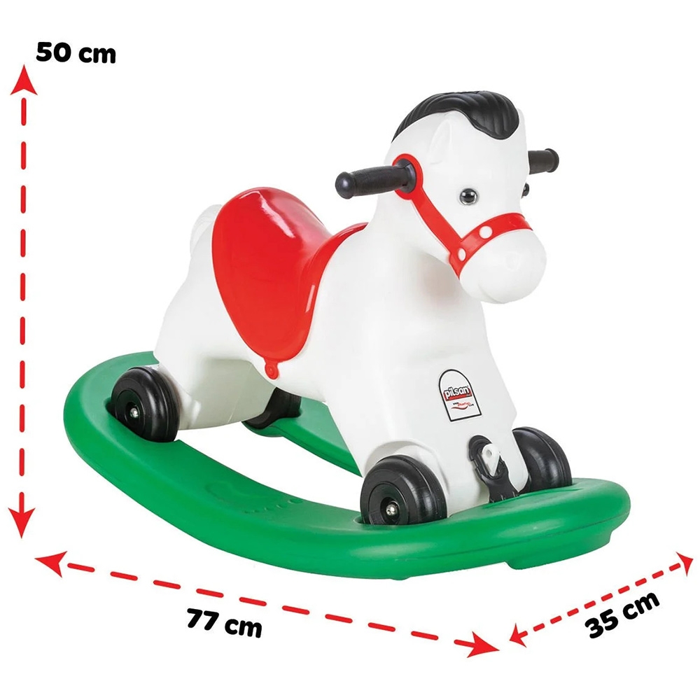 Balansoar Muzical Pilsan Horse White cu Roti
