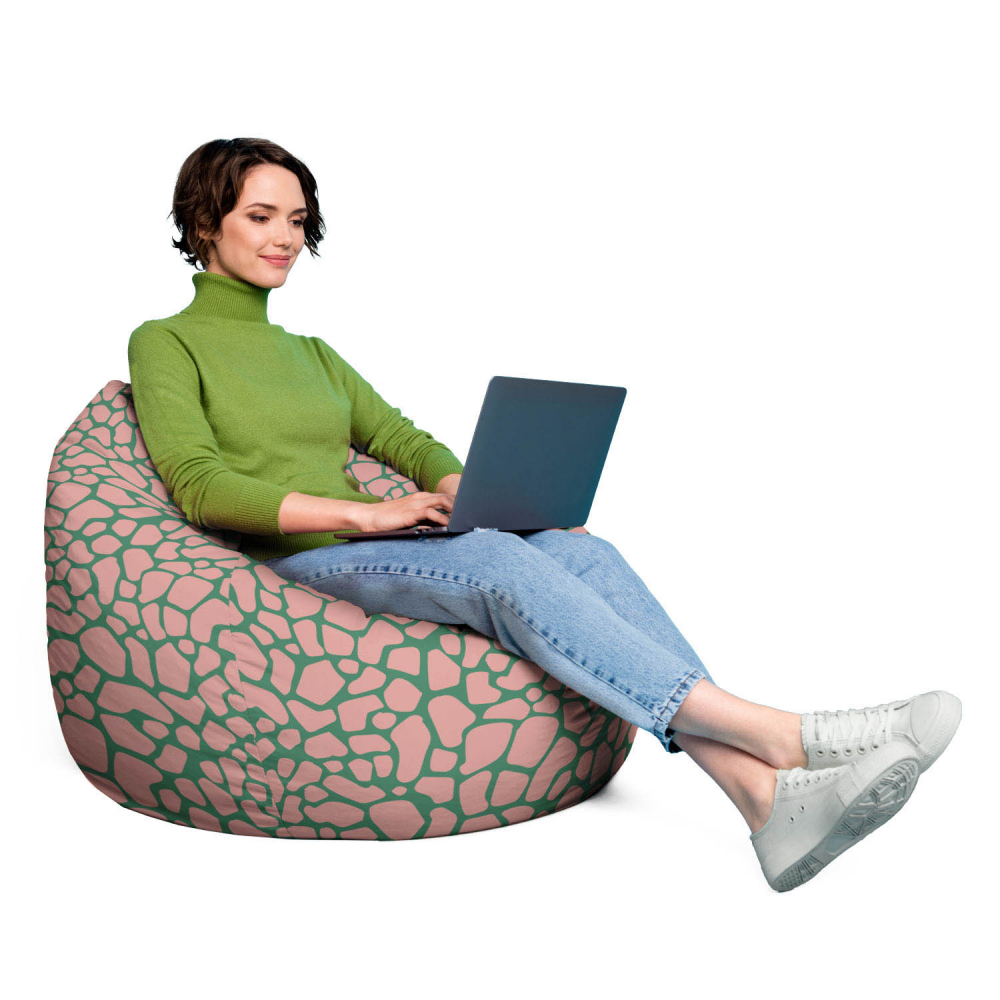 Puf Bean Bag XL Giraffe, Dusty Pink - imagine 4