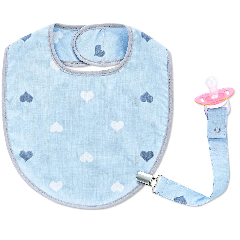 Baveta cu suport suzeta Babyjem Little Hearts - imagine 4