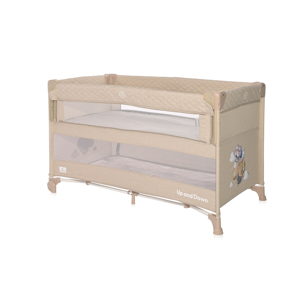 Patut pliabil Lorelli Up and Down Fog Beige - imagine 2