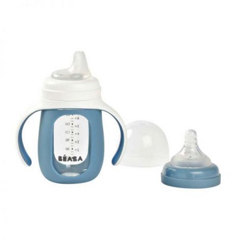 Biberon 2in1 Beaba 210ml Windy Blue - Invatare - imagine 4