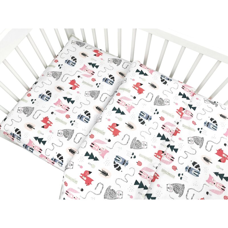 Lenjerie patut Miminu 5 piese, Bumbac, Model Fox - imagine 2