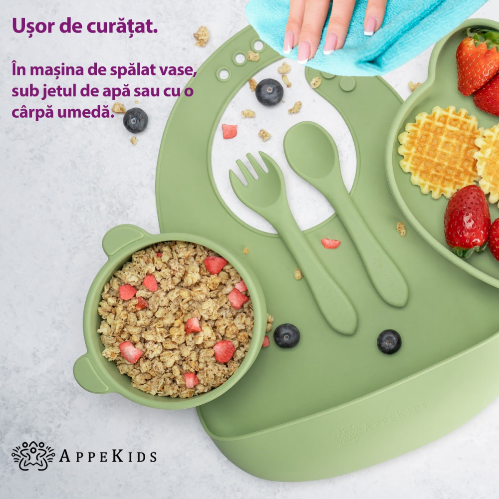 Set Diversificare AppeKids Panda, 5 Piese, Silicon - imagine 4