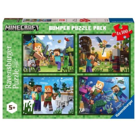 Puzzle Minecraft 4x100 piese Ravensburger - imagine 5