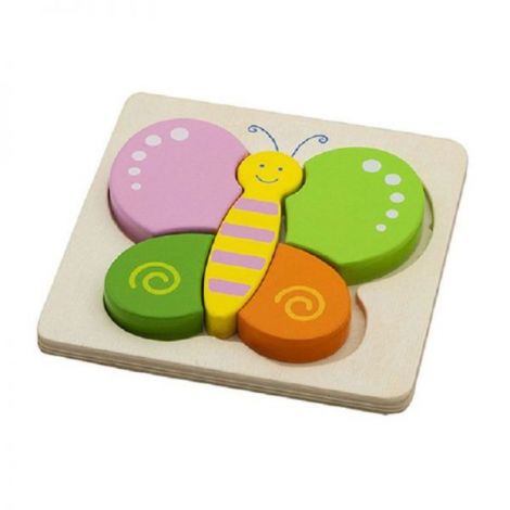 Viga Puzzle Fluturas Lemn - Joc Educativ