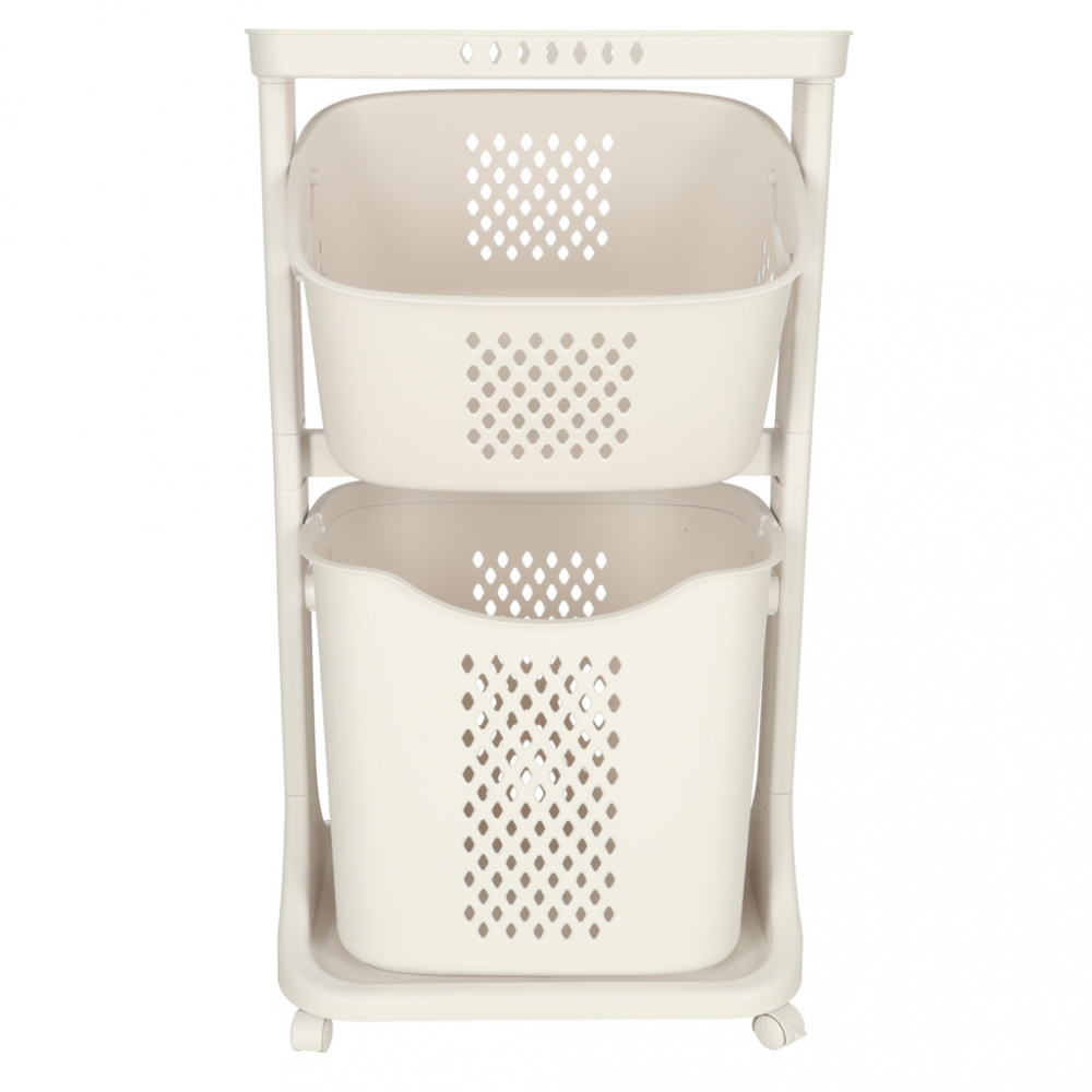 Organizator pe roti 2 cosuri Ikonka White - imagine 5