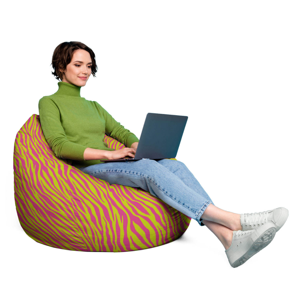 Fotoliu Puf XL Zebra Pink Updeco - imagine 4