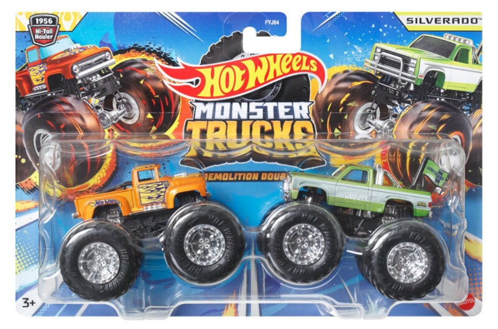Set 2 Monster Trucks Hot Wheels, 1956 Hi-Tail & Silverado