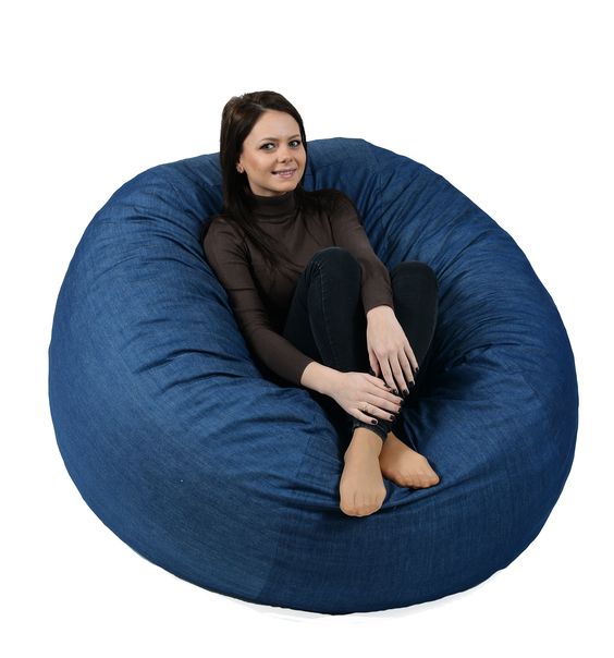 Fotoliu Pufrelax King Size Blue Denim Memory