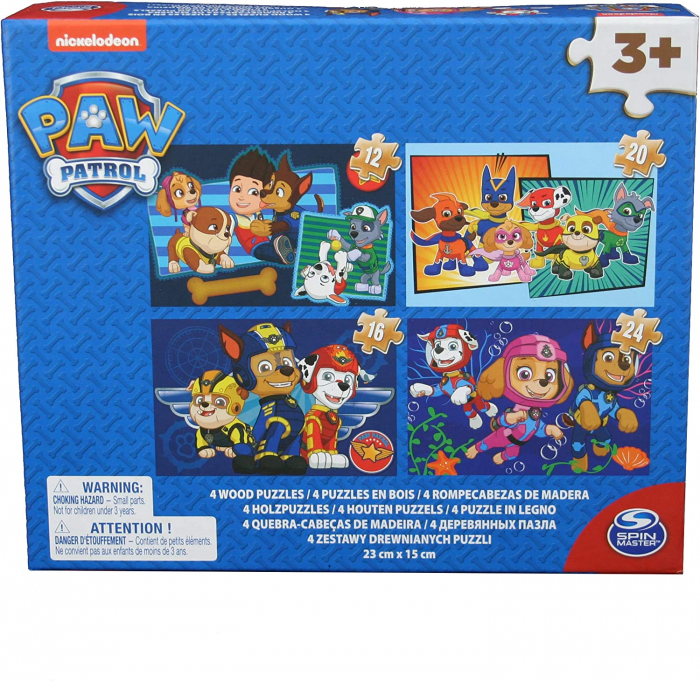 Puzzle 4in1 Lemn Patrula Catelusilor
