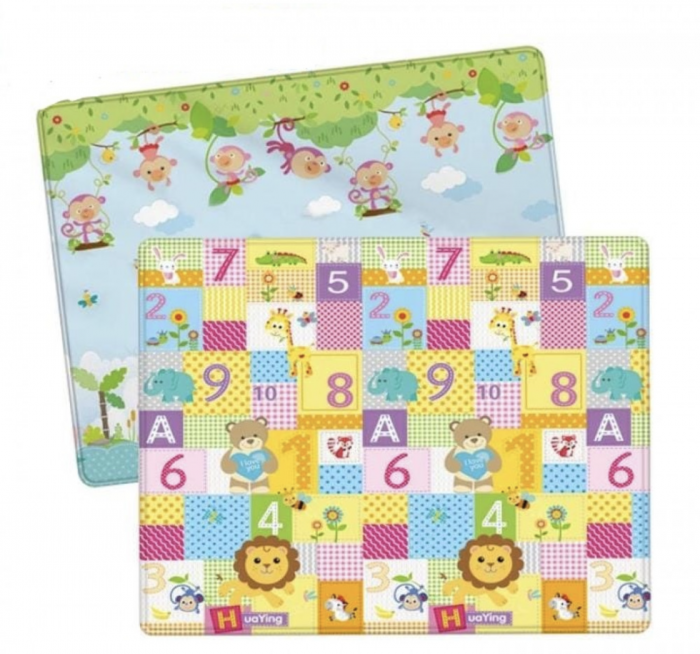 Covor bebe pliabil Jungle Cotton, 180x150 cm, termoizolant