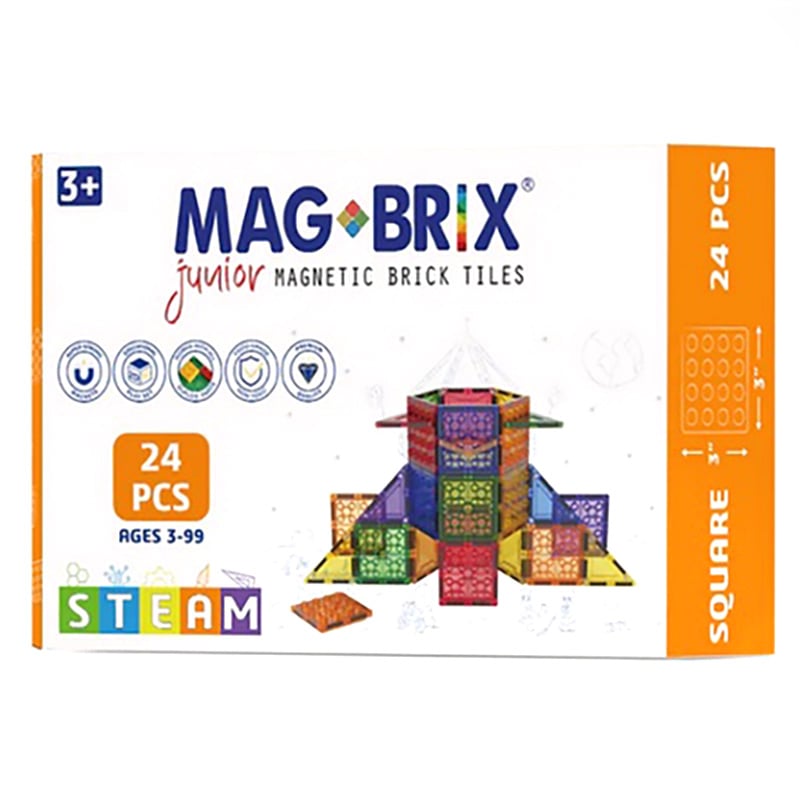 Set Magnetic Magbrix Junior, 24 Piese, Magblox
