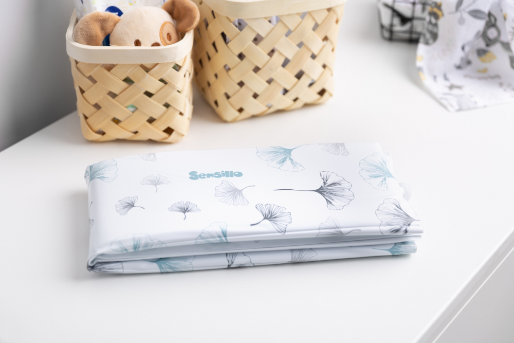 Saltea infasat pliabila Sensillo Botanic Blue - imagine 4