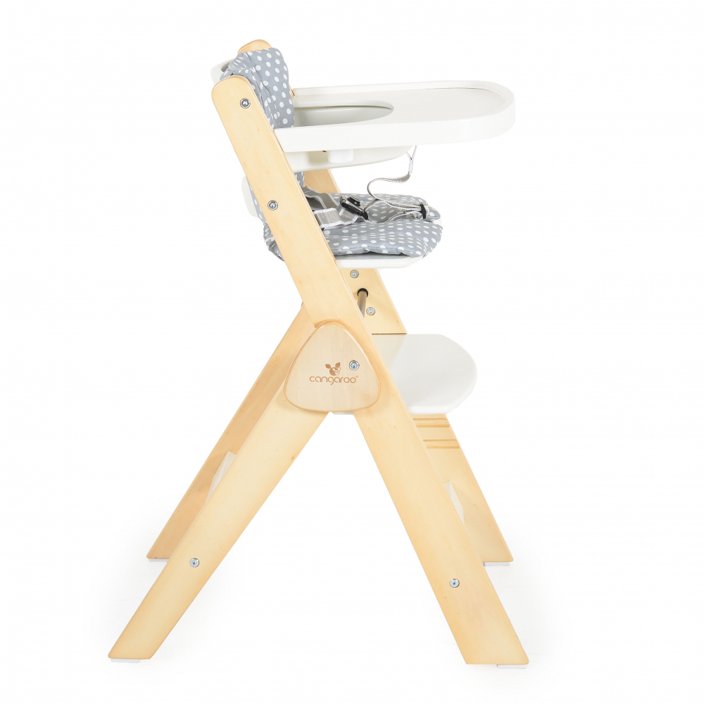 Scaun Cangaroo 2in1 Caramel White - lemn reglabil - imagine 2
