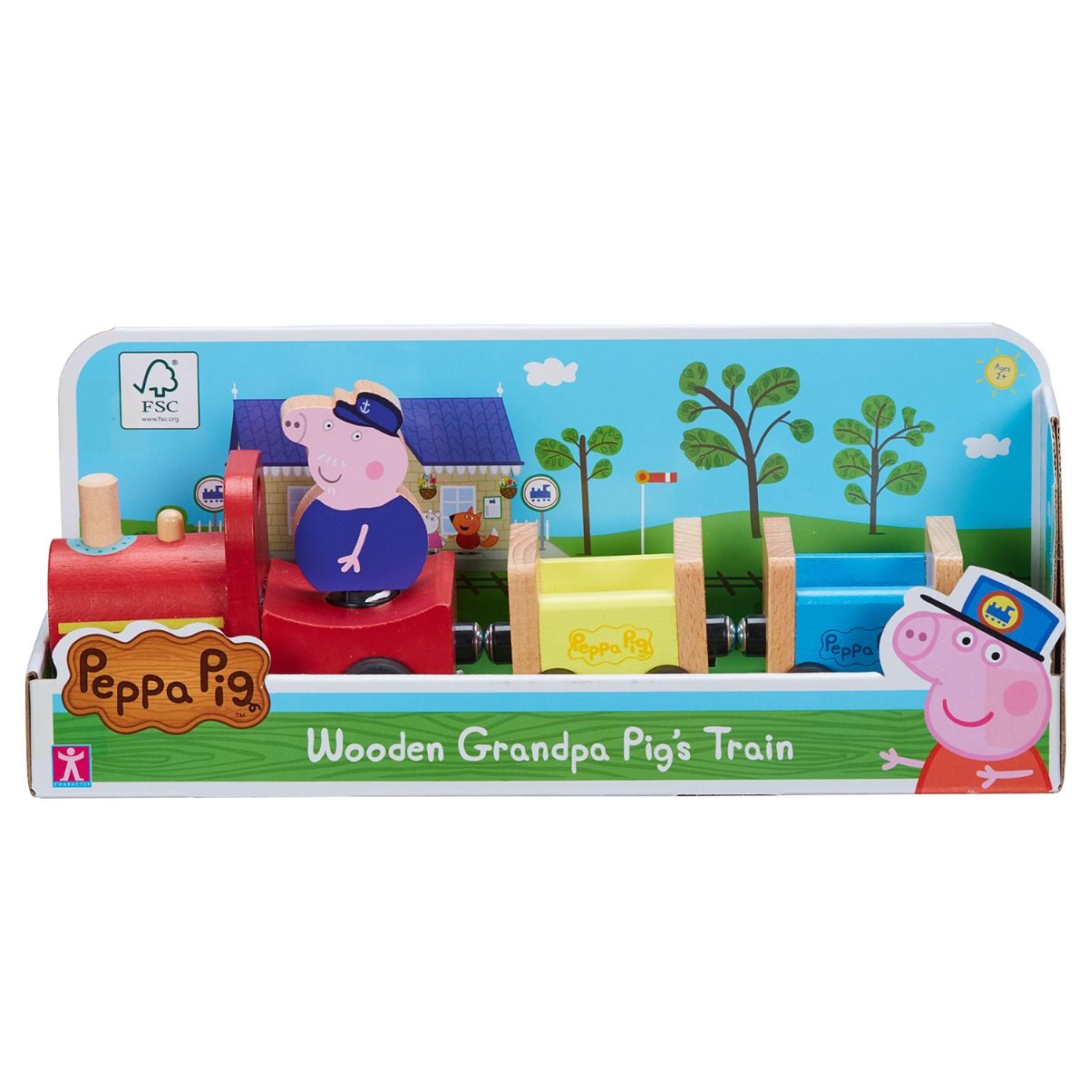 Tren Lemn Peppa Pig cu Figurina