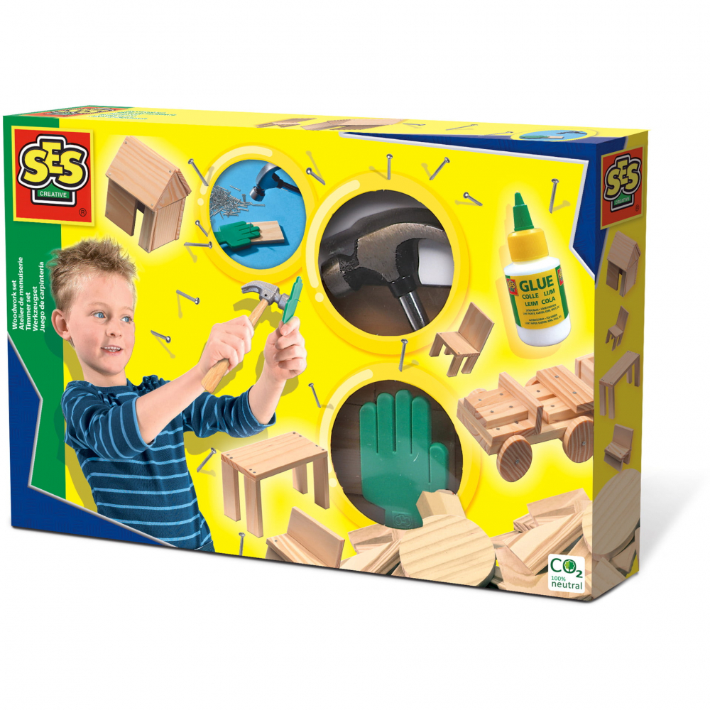 Set Constructii Lemn Ses Creative 5-8 Ani