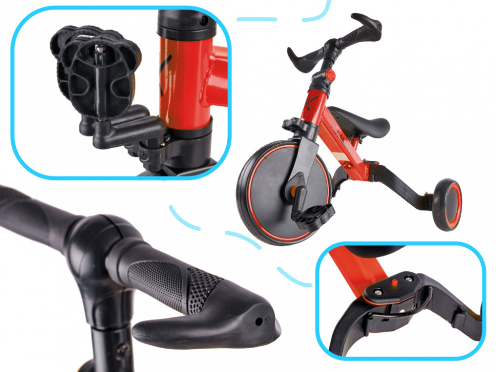 Tricicleta Ikonka Trike Fix Red 3 in 1, Reglabila - imagine 3