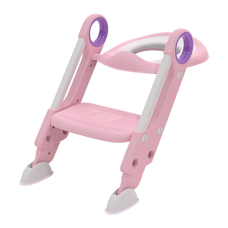 Reductor Toaletă Little Mom Sturdy Pink cu Scarită - imagine 3