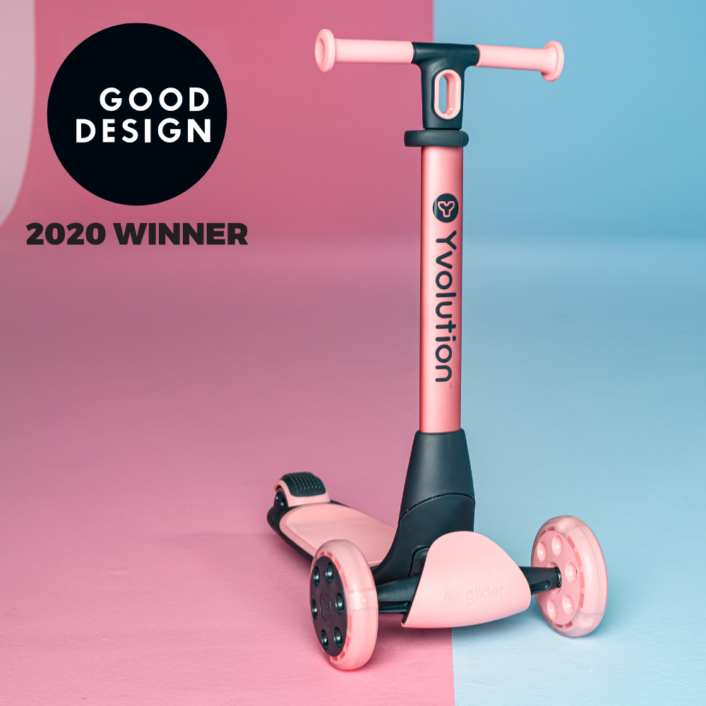 Trotineta Yvolution Y Glider Nua Pink LED Pliabila - imagine 6