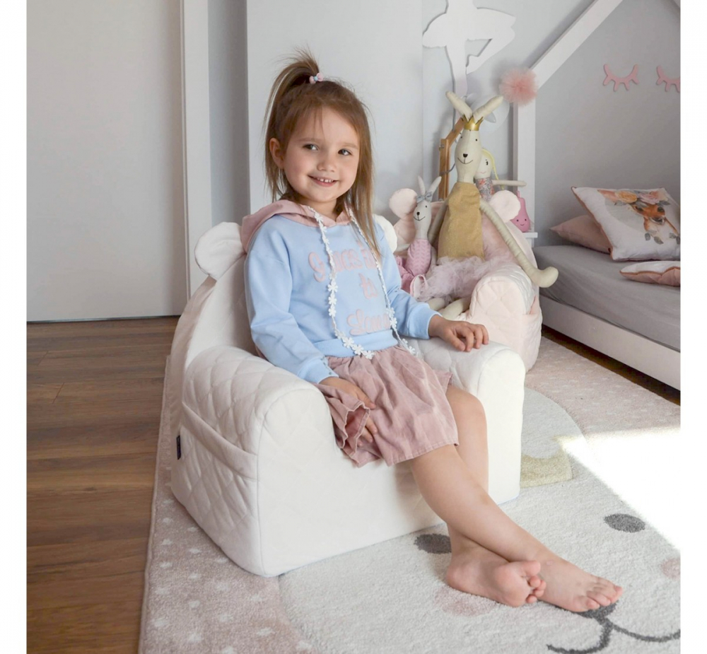 Fotoliu BabySteps Catifea Velvet Ursulet