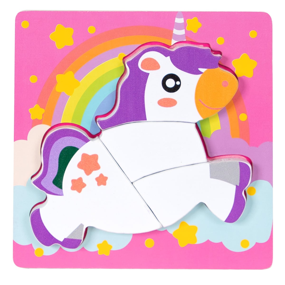 Puzzle Lemn Unicorn 4 Piese Sunman | Dezvoltare