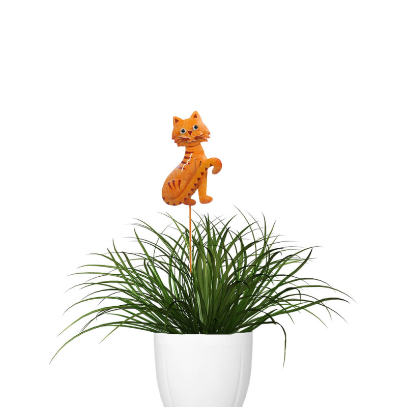 Decor Metalic Pisica Gradina (45cm) - Accesoriu Unic - imagine 4