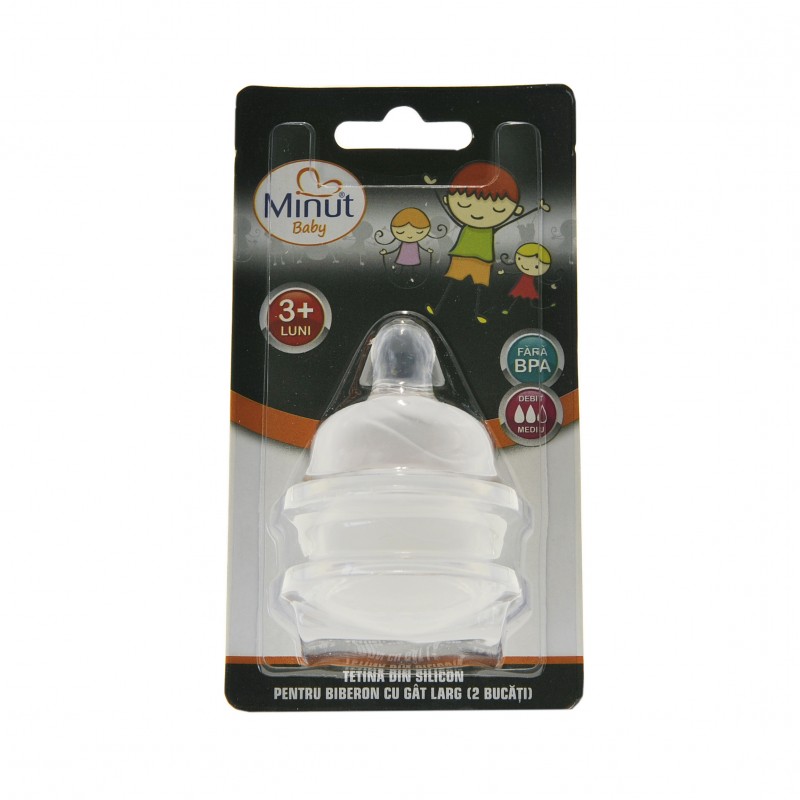 Set 2 Tetine Silicon Minut Baby 3+ Anticolici - imagine 3