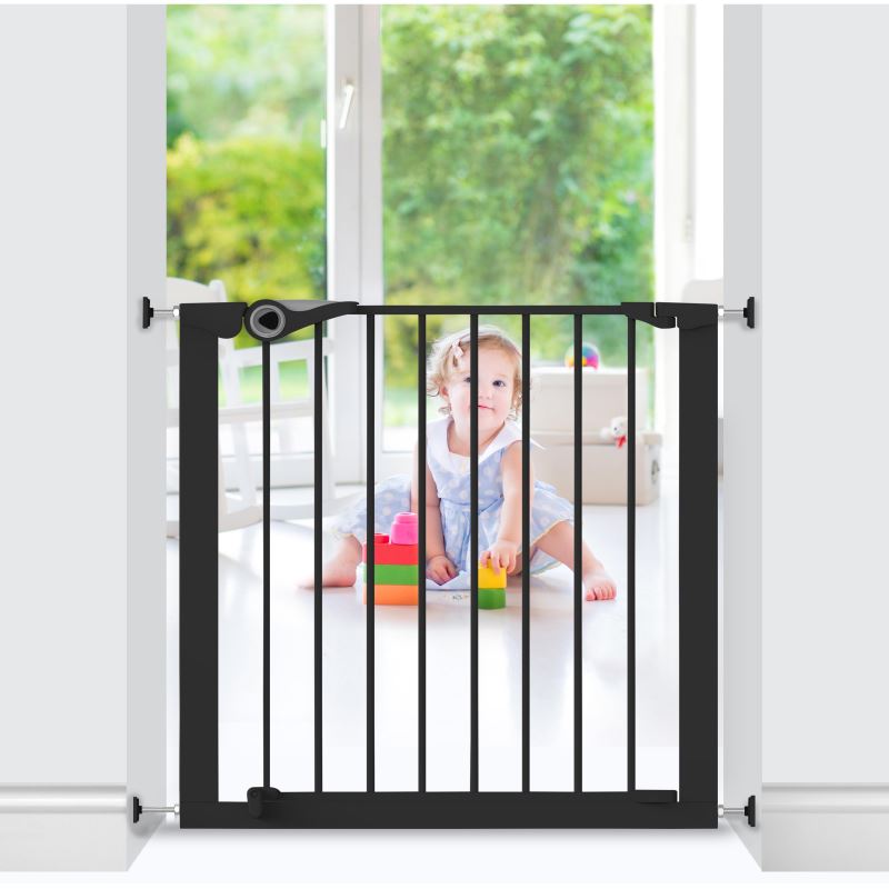 Poartă Siguranță Noma Easy Fit, Metal Negru, 75-82 cm
