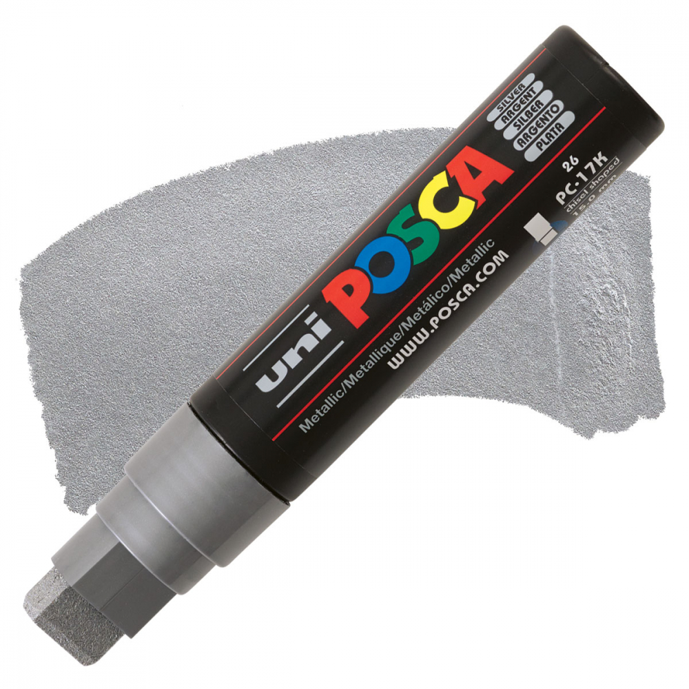 Marker Posca PC-17K Argintiu, Varf Lat 15mm