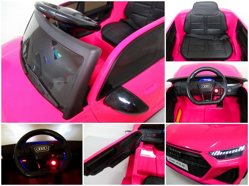Mașinuță Electrică Audi RS6 12V Roz - Autokids - imagine 5