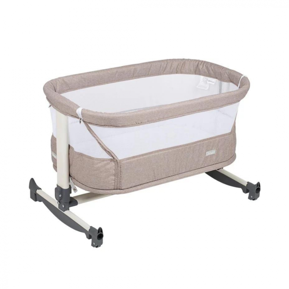 Patut Co-Sleeper BabyGo Vivaldi Beige cu Lenganare