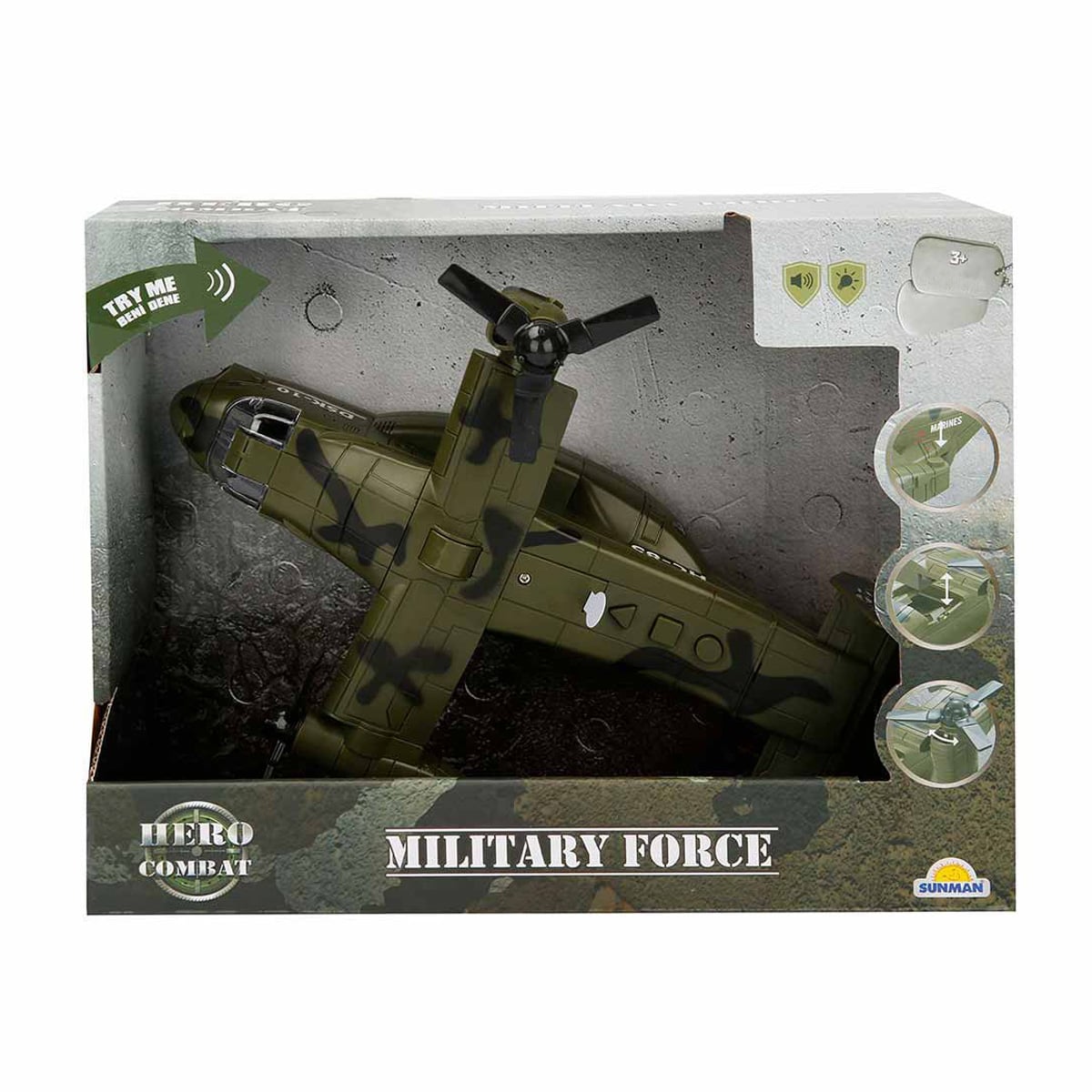 Avion Militar Hero Combat, 28 cm, cu Lumini și Sunete