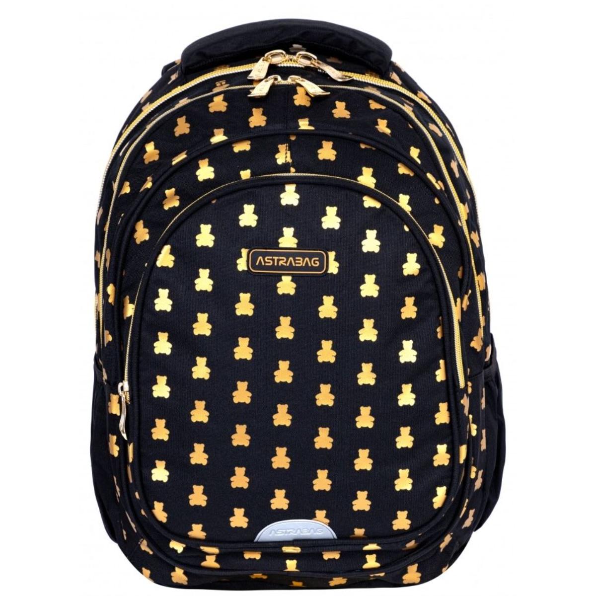 Ghiozdan AstraBag Golden Teddy, 3 Compartimente