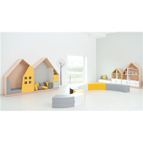 Set Casuta Dubla Quadro 160 cu Saltea | Moje Bambino - imagine 5