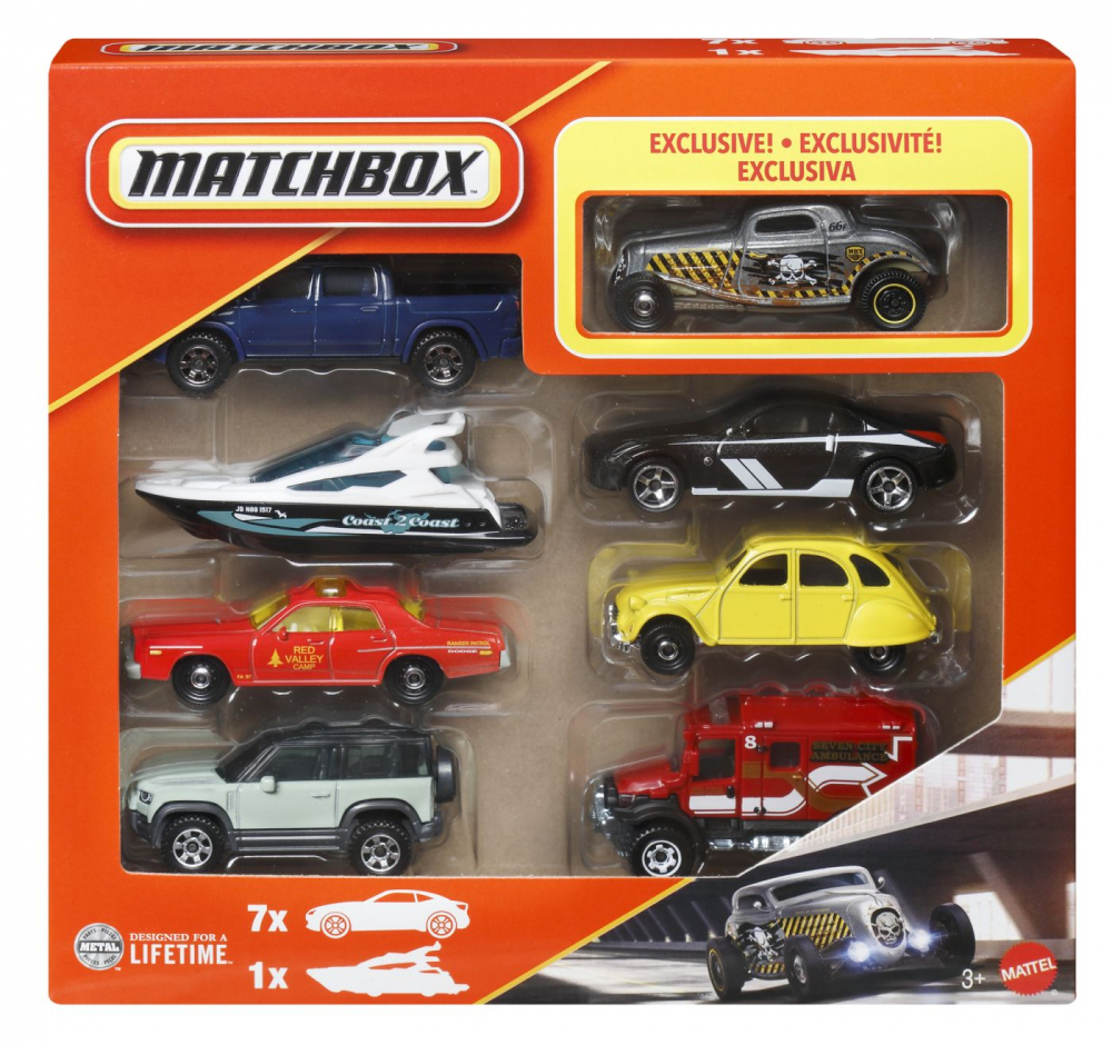 Matchbox Set 8 Mașini Metalice Mattel