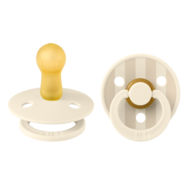 Set 2 Suzete BIBS Stripe, Latex, 6 luni+, Ivory - imagine 4