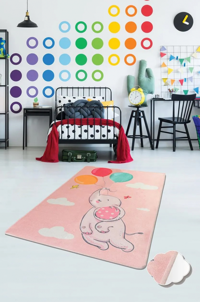 Covor Chilai Antiderapant Balloons Pink 150x200 cm - imagine 3