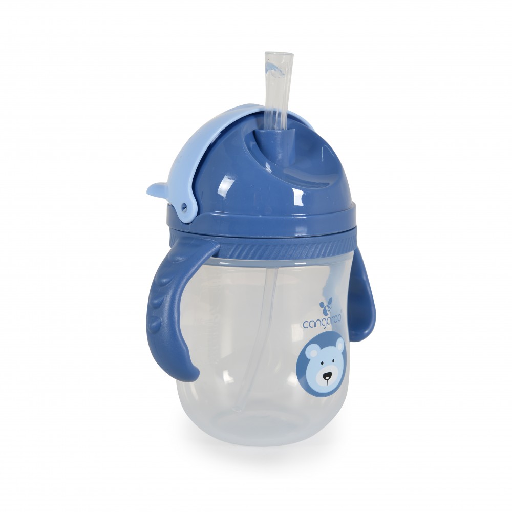 Cana cu pai Cangaroo 240ml Bear Blue Berry