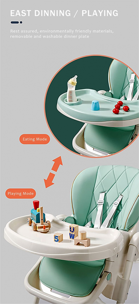 Scaun Masa 3in1 Little Mom Moove Green, Reglabil - imagine 10