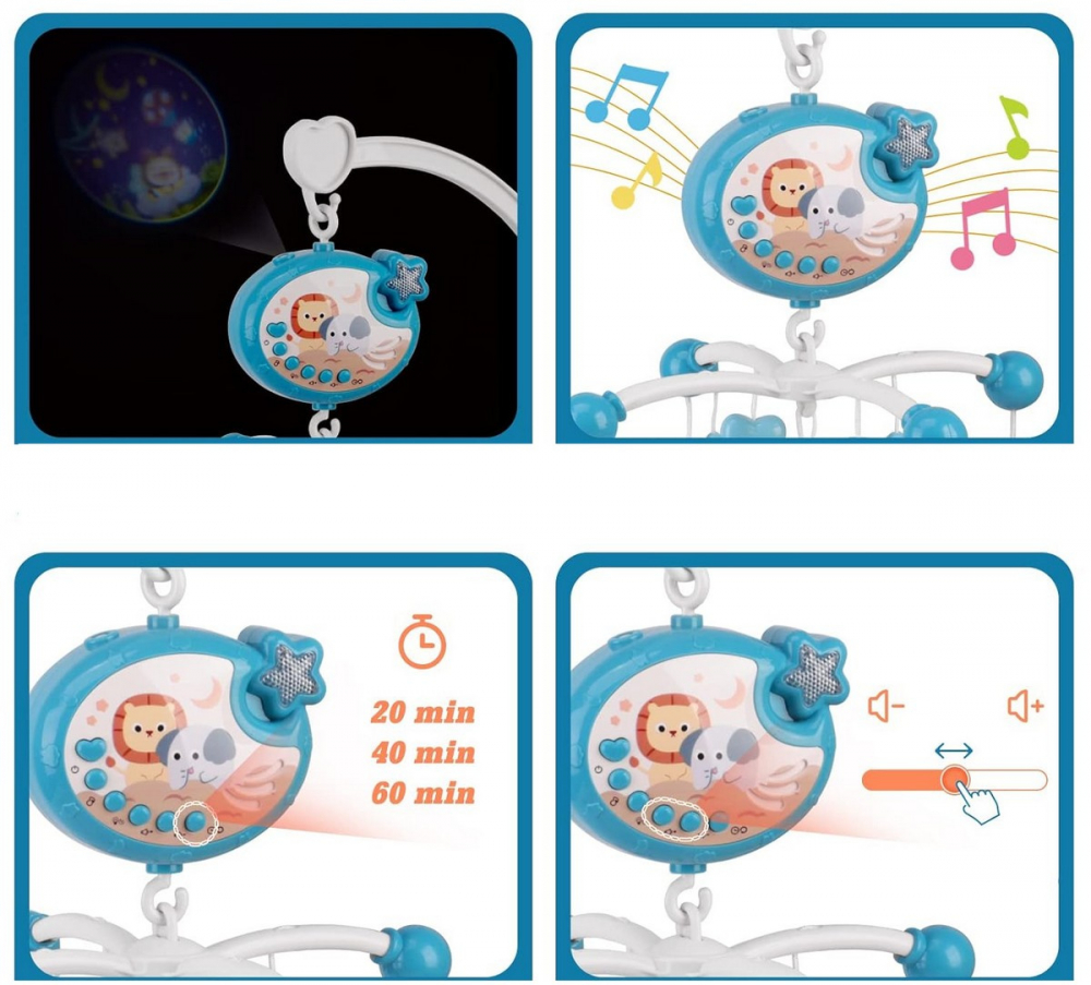 Carusel Muzical Proiector Blue | Sfera Zabawek - imagine 6