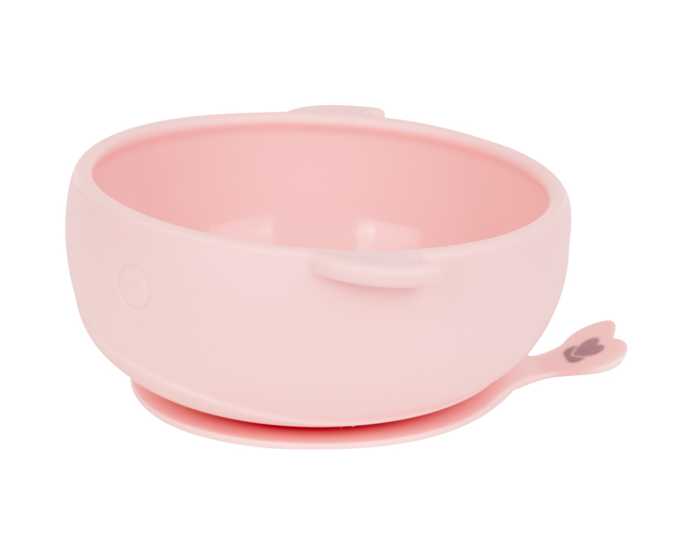 Castron Kikkaboo Whale Pink cu ventuza, Anti-alunecare - imagine 4