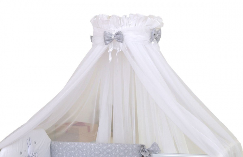 Baldachin Amy Sky Bunny Grey - Protecție Patut Bebe - imagine 3