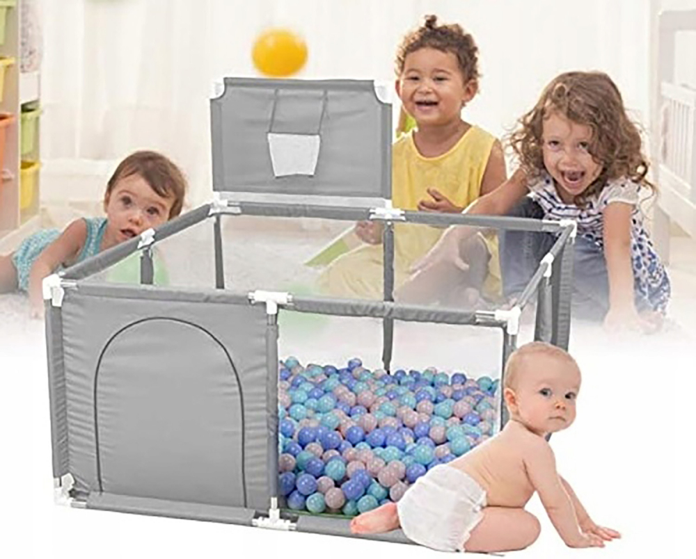 Tarc Joaca Nicekids Grey, 125x65cm, Cu Cos - imagine 2