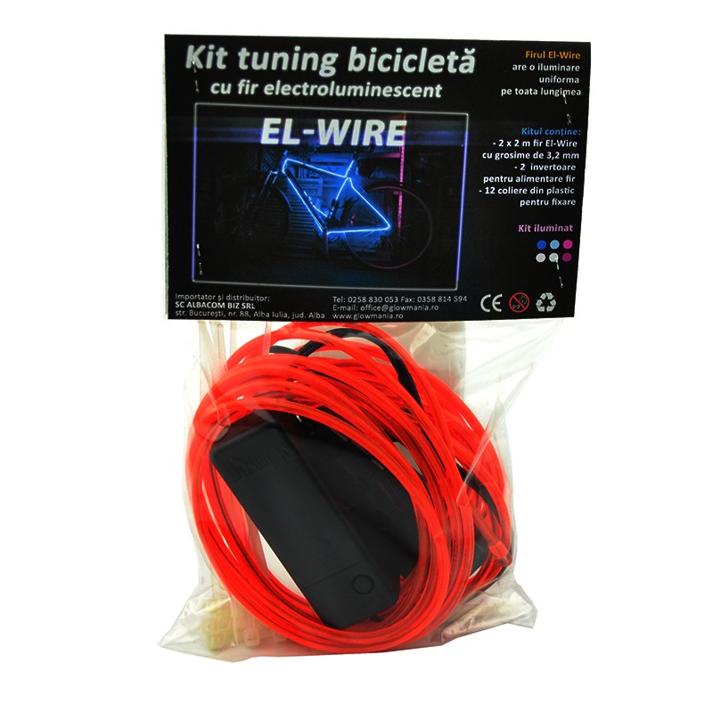 Kit Luminos Procart Roti Bicicleta 4m Rosu
