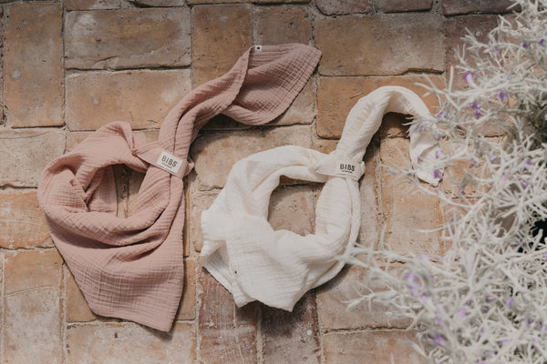 Set 2 Museline BIBS Ivory, Bumbac Organic, 70x70 cm - imagine 2