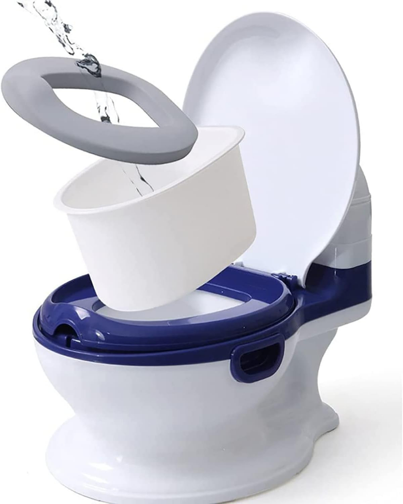 Olita Little Mom Baby Potty Grey, cu spatar ergonomic - imagine 5