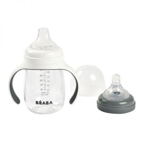 Biberon 2in1 Beaba Tritan 210ml Mineral Grey - imagine 2